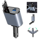 Carregador Veicular 4 em 1 com Cabos Retráteis