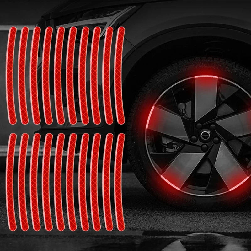 20pcs Adesivo Refletivo para Roda de Carro