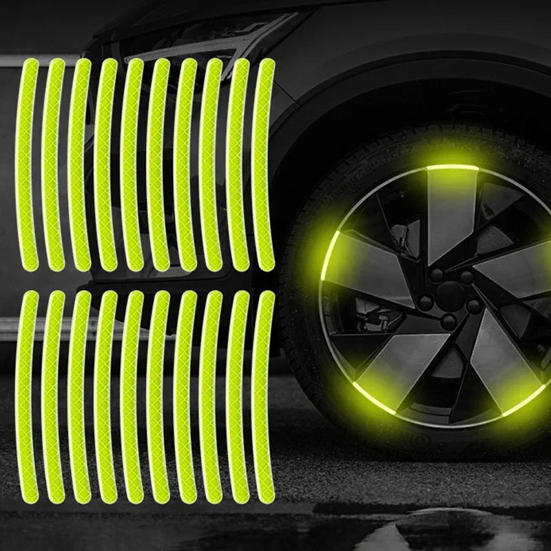 20pcs Adesivo Refletivo para Roda de Carro