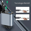 Carregador Veicular 4 em 1 com Cabos Retráteis